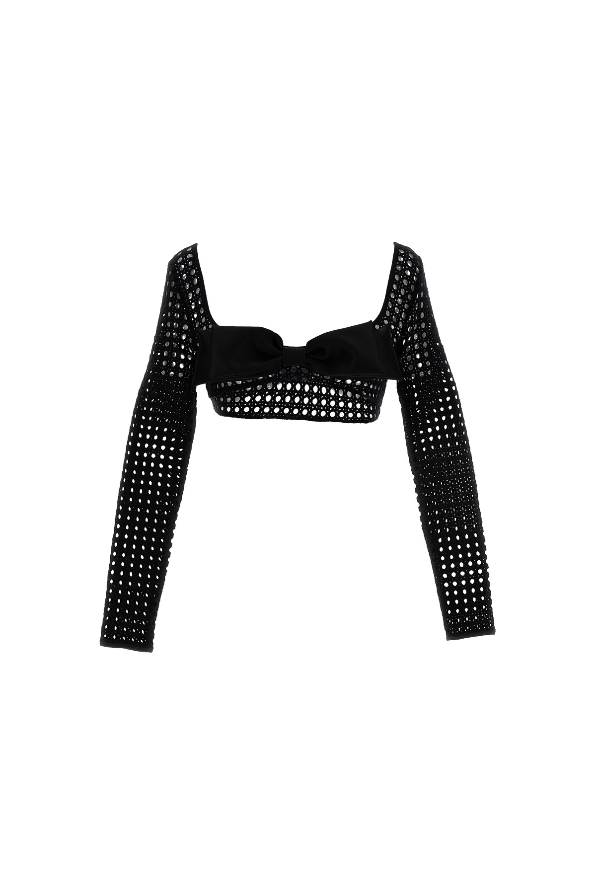 크롭 macramé 보우 탑